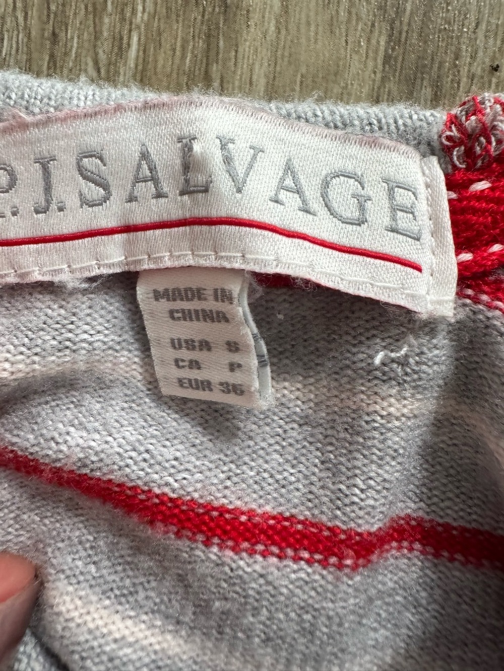 PJ Salvage Gray and Red Striped Women’s Pajama Set - Picture 7 of 8
